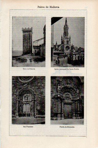 LAMINA V51096: Torre de Pelaires e iglesia de Santa Eulalia, Palma 