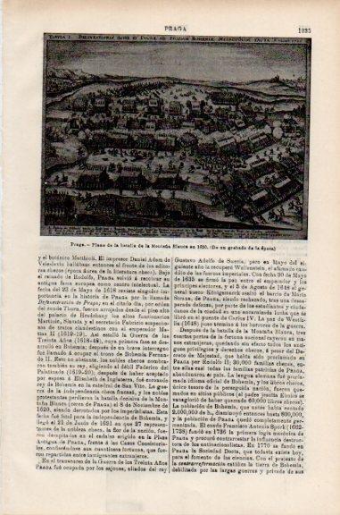 LAMINA V51030: Plano batalla de la Montaña Blanca en 1620, Praga