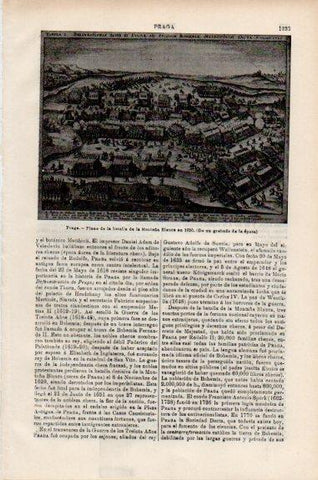LAMINA V51030: Plano batalla de la Montaña Blanca en 1620, Praga