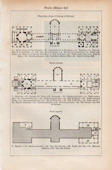 LAMINA V51020: Plantas baja, principal y segunda del Museo del Prado