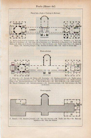 LAMINA V51020: Plantas baja, principal y segunda del Museo del Prado