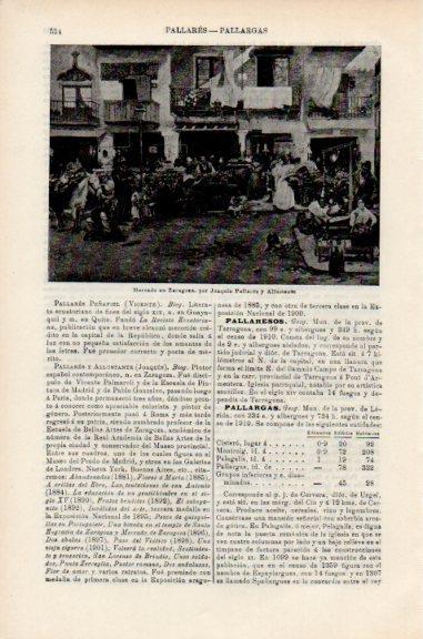 LAMINA V51051: Mercado en Zaragoza por J. Pallares Allustante