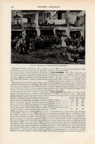 LAMINA V51051: Mercado en Zaragoza por J. Pallares Allustante