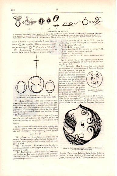 LAMINA V51705: Letra O. Marcas, letra y filigranas