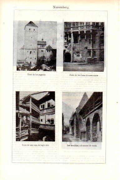 LAMINA V51693: Torre de los paganos, Casas Consistoriales y murallas en Nuremberg
