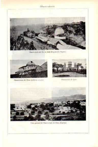 LAMINA V51737: Observatorio en Quito, Etna, y Tortosa