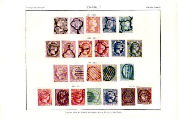 LAMINA V51630: Primero sellos de España desde 1850 a 1854