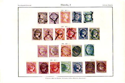 LAMINA V51630: Primero sellos de España desde 1850 a 1854