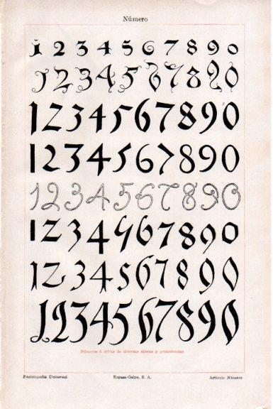 LAMINA V51676: Numeros de diversas epocas y procedencias