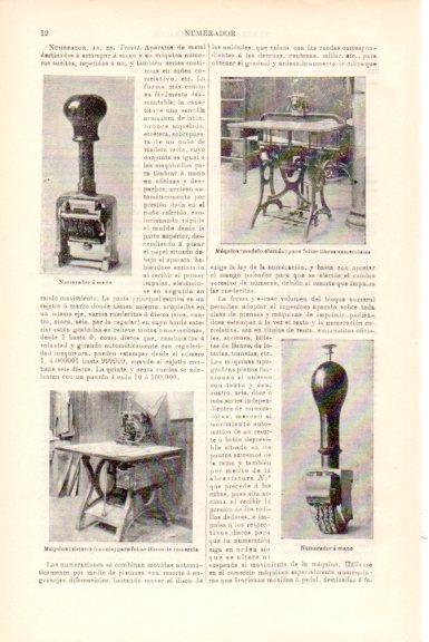 LAMINA V51675: Maquinas para foliar libros de comercio