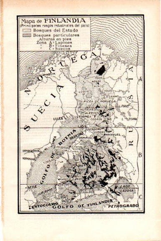 LAMINA V51662: Mapa de los bosques de Finlandia