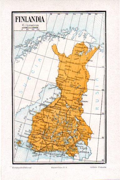 LAMINA V51661: Mapa de Finlandia