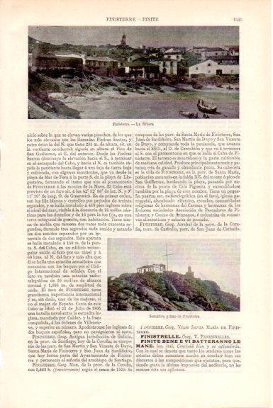 LAMINA V51660: La Ribera y faro de Finisterre
