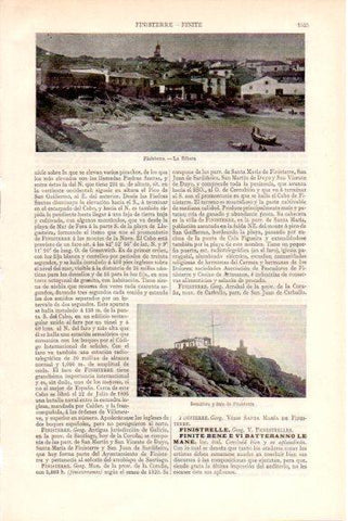 LAMINA V51660: La Ribera y faro de Finisterre