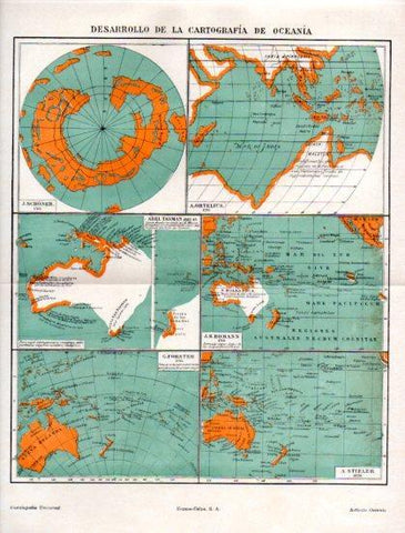 LAMINA V51844: Mapas desarrollo de la cartografia de Oceania