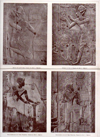 LAMINA V51855: Relieves en el Templo de Seti I en Abidos Egipto