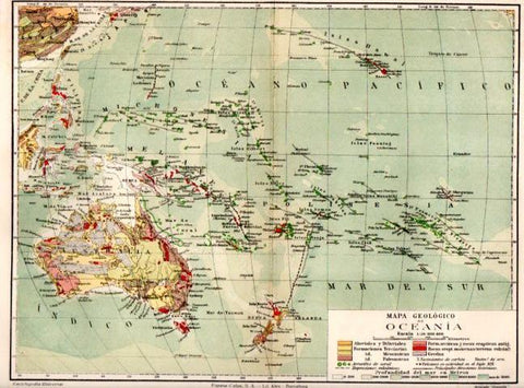 LAMINA V51846: Mapa geologico de Oceania