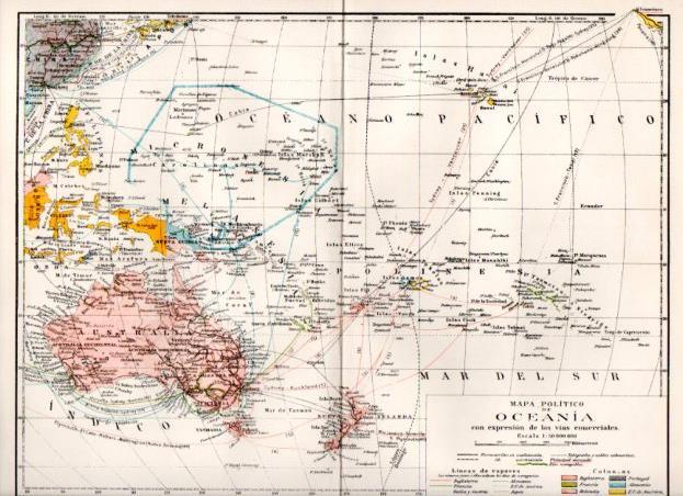 LAMINA V51845: Mapa politico de Oceania