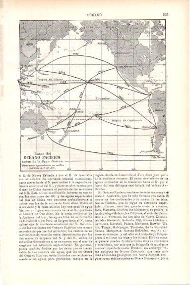 LAMINA V51763: Mapa de las rutas del Oceano Pacifico