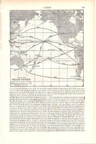 LAMINA V51763: Mapa de las rutas del Oceano Pacifico