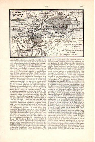 LAMINA V51616: Plano de Fez, Marruecos