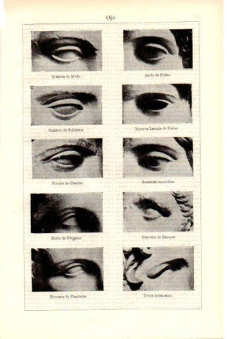 LAMINA V51803: Ojos de esculturas de Grecia