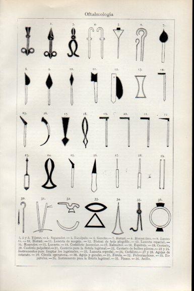LAMINA V51794: Utensilios de oftalmologia