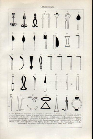 LAMINA V51794: Utensilios de oftalmologia