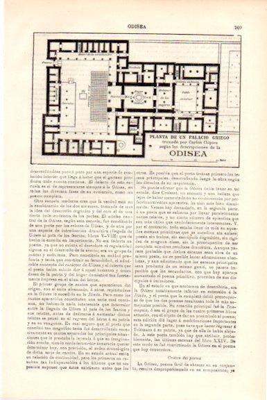 LAMINA V51786: Planta de palacio griego segun la Odisea