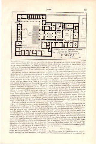 LAMINA V51786: Planta de palacio griego segun la Odisea