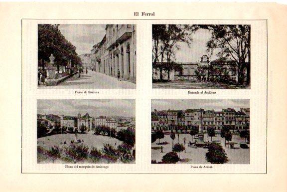 LAMINA V51613: Vistas varias de El Ferrol