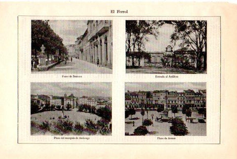 LAMINA V51613: Vistas varias de El Ferrol