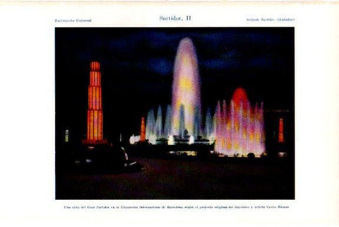 LAMINA V51421: Fuentes de Montjuic en Barcelona