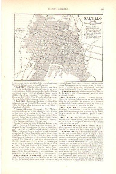 LAMINA V51361: Plano de Saltillo, Mejico