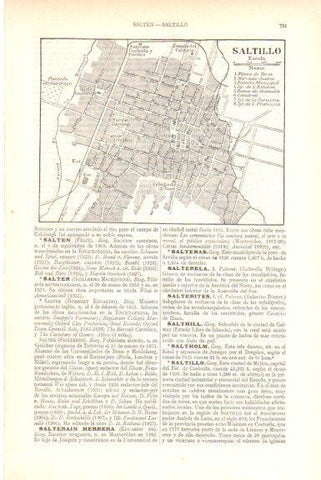 LAMINA V51361: Plano de Saltillo, Mejico