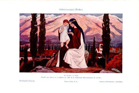 LAMINA V51414: La Virgen y el Niño por P. Subercaseaux