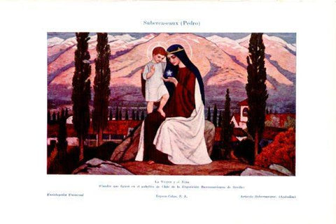 LAMINA V51414: La Virgen y el Niño por P. Subercaseaux