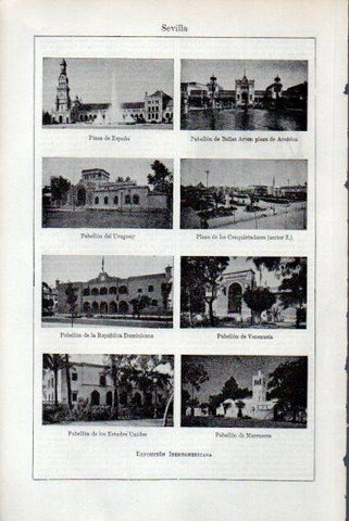 LAMINA V51395: Pabellones de la Exposicion Iberoamericana de Sevilla