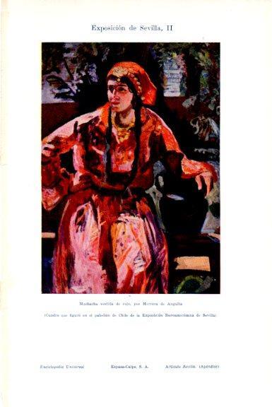 LAMINA V51393: Muchacha vestida de rojo por Herrera de Anguita