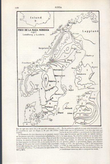 LAMINA V51418: Mapa del foco de la raza nordica