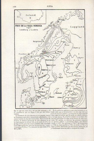 LAMINA V51418: Mapa del foco de la raza nordica