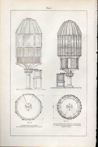 LAMINA V51573: Aparatos opticos de un faro