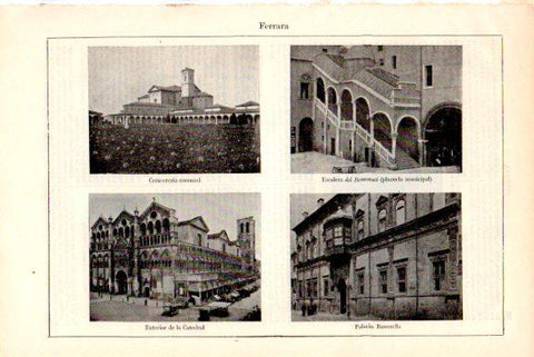 LAMINA V51609: Vistas de Ferrara, Italia