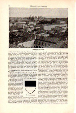 LAMINA V51608: Vista general de Ferrara, Italia