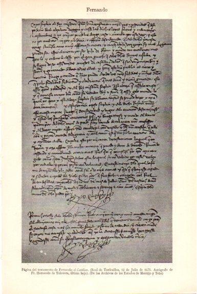 LAMINA V51607: Pagina del testamento de Fernando el Catolico