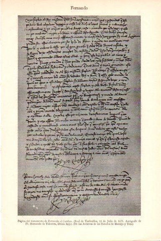 LAMINA V51607: Pagina del testamento de Fernando el Catolico