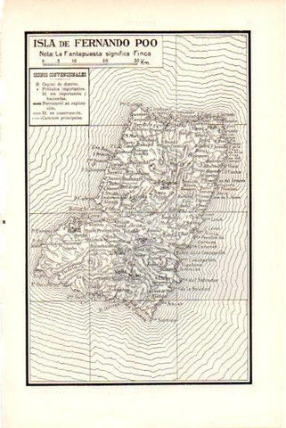 LAMINA V51605: Mapa de la Isla de Fernando Poo