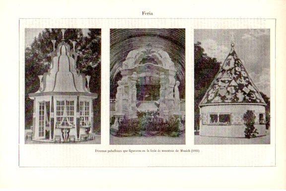 LAMINA V51601: Pabellones de la feria de muestras de Munich en 1922