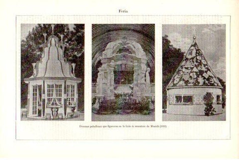 LAMINA V51601: Pabellones de la feria de muestras de Munich en 1922