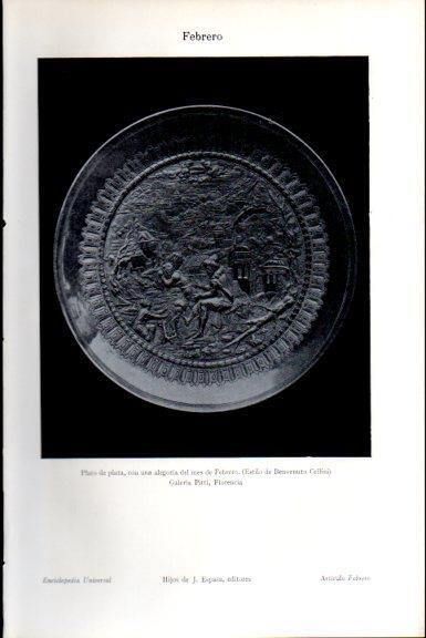 LAMINA V51587: Plato alegoria mes de Febrero, Galeria Pitti